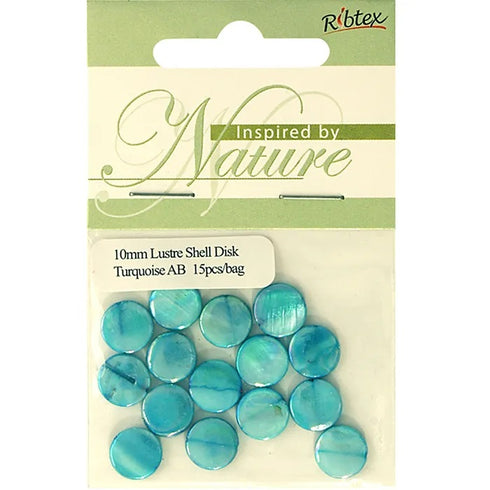 10mm Lustre Disc Shell Bead (available in 4 colours)